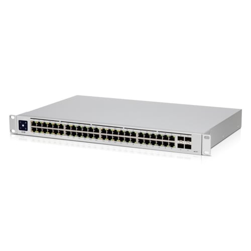 Switch Ubiquiti Unifi USW-48-POE, Capa 2 de 48 Puertos (32 Puertos POE 802.3AF/AT+16 Puertos Gigabit)+ 4 Puertos 1G SFP, 195W, Pantalla Informativa