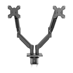 Soporte de Escritorio Acteck Enforce Motion SM727 Para 2 Monitores 13"-32" ARTICULADO Hasta 9Kg C-Clamp NEGRO