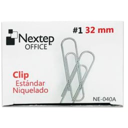 Paquete De 10 Cajas De Clips Nextep NE-040A De #1 32MM / Niquelado / Con 100 Clips Cada Caja