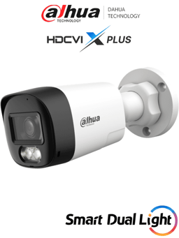 Camara Bullet Dahua DH-HAC-HFW1200RLN-IL-T 2MPx/Lente 2.8mm/Audio Bidireccional/Iluminacion Dual Inteligente Hasta 30m/Apertura de 111°/Policarbonato