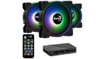 Kit de 3 Ventiladores Aerocool Saturn 12F Pro ARGB, 3 Fans 12CM + Control Inalambrico, 4710562754117