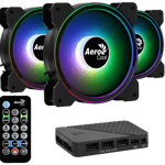 Kit de 3 Ventiladores Aerocool Saturn 12F Pro ARGB, 3 Fans 12CM + Control Inalambrico, 4710562754117