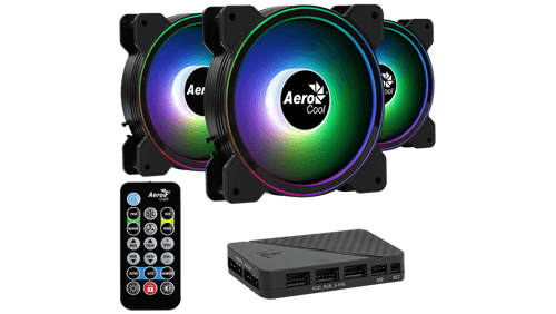 Kit de 3 Ventiladores Aerocool Saturn 12F Pro ARGB, 3 Fans 12CM + Control Inalambrico, 4710562754117