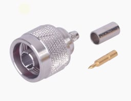 Conector N Macho Coaxial de Anillo Plegable para Cable RG-142/U, Niquel/ Oro/ Teflon, RFN-1005-C1