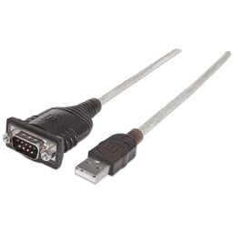 Convertidor USB a Serie Manhattan 151856/45cm/Color Plata