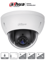 Camara PTZ Mini Domo Dahua DH-SD22204N-GC 2MP/ 4X Zoom Optico/ WDR Real 120 DB/ Metalica/ IP66/ IK10/ Starlight/ HLC/ 3DNR