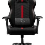 Silla gamer Game Factor CGC601-RD XL, rojo/negro, tela automotriz, reclinable, descansabrazos ajustable 4D, cojín, hasta 150KG