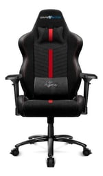 Silla gamer Game Factor CGC601-RD XL, rojo/negro, tela automotriz, reclinable, descansabrazos ajustable 4D, cojín, hasta 150KG