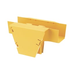 Accesorio En T Con Conexión Horizontal Y Bajada Vertical A 90º Panduit FRVT4X4LYL Para Canaletas FiberRunner 4X4 / Color Amarillo