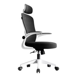 Silla Ejecutiva Acteck Flux Base EC343HR, Blanco-Negro / Hasta 100KG / De Malla / Reposabrazos Abatibles / AC-943321