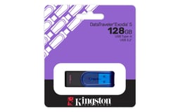 Memoria USB 3.0 128GB Kingston DataTraveler Exodia S/Con Tapa Giratoria/Azul/KC-U3C128-7TB
