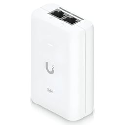 Adaptador POE Ubiquiti UACC-POE+-2.5G Hasta 30W / 48V 0.65A / 2XRJ45 Multigigabit 2.5G / Salida POE+ / LED Indicador / Ideal Para APs UniFi WiFi-7 / Proteccion Contra Sobretensiones / Blanco