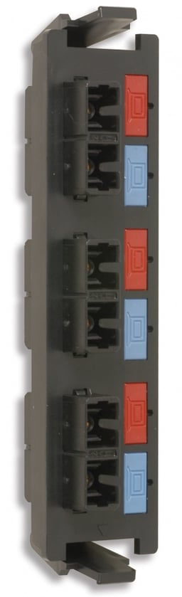 Placa Acopladora de Fibra Optica Quick-Pack,con 3 Conectores SC Duplex, Negro, RIC-F-SC6-01