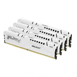 Memoria DDR5 64GB 5600MHz Kingston Fury Beast XMP (4x16GB) / Blanco / CL40 / XMP / DIMM / KF556C40BWK4-64