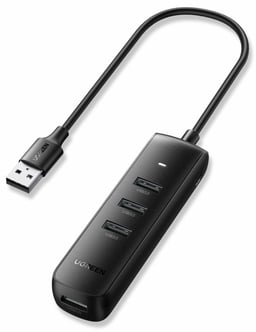 Ugreen Hub USB-A, 4x USB 3.0, 5000Mbps, Negro