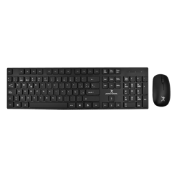 Kit Teclado y Mouse Inalámbrico Perfect Choice Antiderrames, Silencioso, Color Negro, Pc-201281