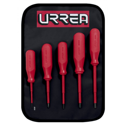 Juego De 5 Destornilladores Urrea 9700C 1000V / Punta De Plana Y Phillips / Rojos