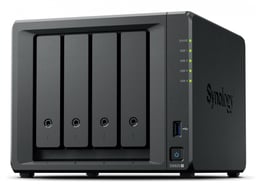 Servidor NAS Synology DS925+/4 Bahias/Expandible a 9 Bahias/2 Puertos 2.5GbE/2 Ranuras M.2 NVME/AMD Ryzen V1500B/4GB DDR4 ECC/Hasta 565MB/S Escritura Secuencial/Compatible con RAID/Synology DSM
