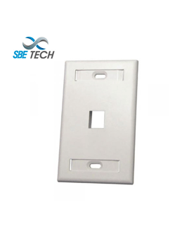 Placa de Pared de 1 Puerto Color Blanco, SBE TECH SBE-2517-1P-WT