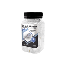 100 plugs pass through RJ45 CAT6 sin blindaje, chapado de oro a 30 micras para durabilidad extrema, TC6-PASS