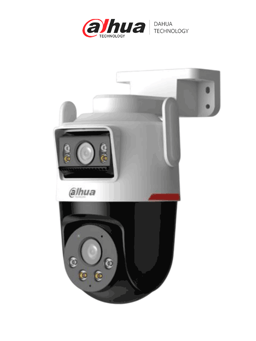 Camara IP PT WiFi Dahua DH-IPC-PTS2349B3-SW-E2-PV de 6MPX/Wizcolor/Deteccion Inteligente de Doble Canal/Luz Calida de 40M/Microfono y Altavoz Integrados/IA/Autotracking/Disuacion Activa/Ranura MicroSD/IP66