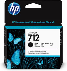 Cartucho de Tinta HP Designjet 712 80ML Color Negro, 3ED71A