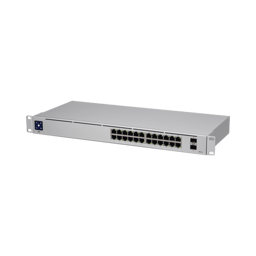 Switch Ubiquiti Networks, UNIFI, Capa 2 de 24 Puertos 10/100/1000 MBPS + 2 Puertos 1G SFP, Pantalla Informativa, USW-24
