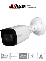 Camara IP Bullet Dahua IPC-HFW1230T1N-ZS 2MP/ Lente Motorizado 2.8-12MM/ H.265+/ IR de 50 MTS/ IP67/ POE