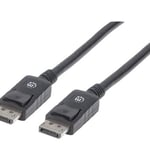 Cable Displayport Macho a Displayport Macho Blindado Manhattan 307093 de 3Metros, color Negro