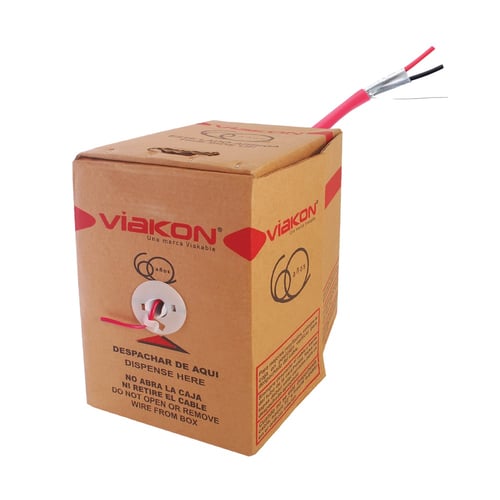 Bobina de Alambre Blindado Viakon 9422 305 Metros, Color Rojo, 2 X 18 AWG