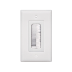 Placa de Pared Pasa Cable Linkedpro, Tipo Cepillo, de 1 Puerto, Con Cerdas Antipolvo, Color Blanco, LP-FP-BRUSH