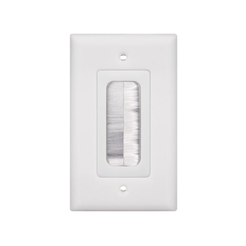Placa de Pared Pasa Cable Linkedpro, Tipo Cepillo, de 1 Puerto, Con Cerdas Antipolvo, Color Blanco, LP-FP-BRUSH