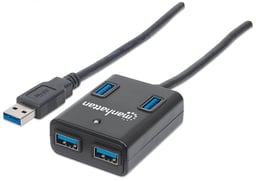 Hub de 4 puertos USB3.0 Manhattan 162296 sin fuente
