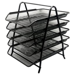 Charola Organizadora Nextep NE-162GN de Malla Metalica de 5 Niveles Negro Tipo Oficio