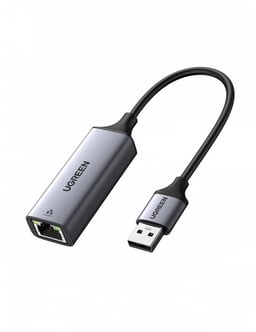 Adaptador De Red USB-A 3.0 A RJ45 Ugreen 50922, Admite 10/100/1000 Mbps / Caja De Aluminio / Longitud Del Cable 10 cm