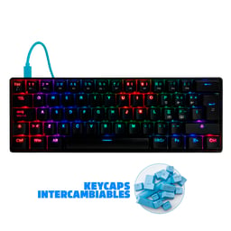 Teclado Mecanico TKL Game Factor KBG560-BL Alambrico/ USB/ RGB Switch Blue/ Color Negro