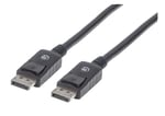 Cable Displayport Macho a Displayport Macho Blindado Manhattan 306935 de 1 Metro, color Negro
