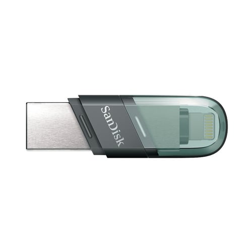 Memoria USB 3.1/Lightning 128GB SanDisk SDIX90N-128G-GN6NE iXpand Flip, Color Gris