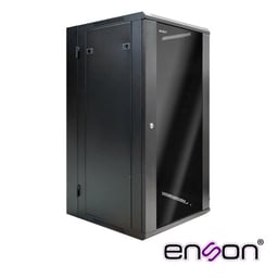 Gabinete Pared Enson ENS-RKGU22PRO Ensamblado Abatible con Puerta de Cristal 22U 600X550MM