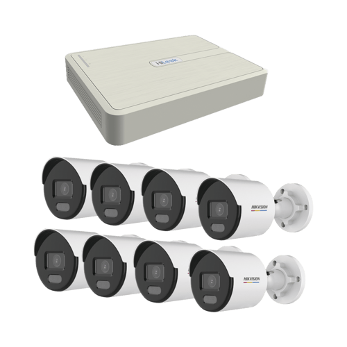 Kit IP 1080P Hilook KIPCV2M/ 8B ColorVu NVR de 8 Canales/ 8 Camaras IP Bala