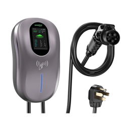 Estación de Carga para Vehículos Eléctricos Greenc S02US40A con Conector Tipo 1 (SAE J1772)/40A/9.6kW/110-240V AC/Con Pantalla LCD 4.3"/Wi-Fi/App/RFID/IP65/Cable TPE 5m