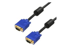 Cable VGA de Macho DB15 HD a Macho DB15 HD de 1.8M Conector Azul y Terminales en Oro Gigatech CVGA-1.8