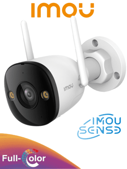 CAMARA BULLET IP IMOU BULLET 3, 5MPX/FULL COLOR/VISION NOCTURNA INTELIGENTE/AUDIO BIDIRECCIONAL/DISUASION ACTIVA/108°/IR 30M/H.265/IP67/RANURA MICROSD, IPC-S3EN-5M0WE