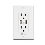 Smart Plug WIFI Mirati MCP1 Montaje en Pared 2 Contactos/ 2XUSB/ Compatible con Alexa y Asistente de Google/ Blanco
