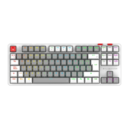 Teclado Inalambrico Mecanico GAMER BALAM RUSH LEVEL PRO GK990/RGB/OUTEMU RED/Español/Color Blanco/BR-940689
