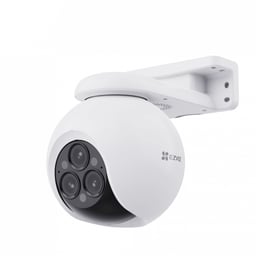 Camara IP Smart WIFI PT IR Ezviz H80F 2K / Triple Lente / IP65 / Panoramica 360° / Vision Nocturna A Color / IA Deteccion De Humanos Y Vehiculos / Alarma Con Sirena Y Luz