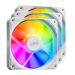 Kit de 3 Ventiladores XPG Vento R 120 ARGB PWM/3X120MM/1600RPM/Ventilador Invertido/Color Blanco/VENTOR120ARGBPWM3C-WHCWW