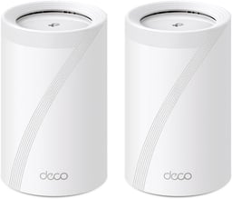 Kit de Router Inalambrico Mesh TP-Link Deco-BE65-2PACK 5GHZ/Triple Banda/Puertos/2 Puerto 2.5 Gigabit WAN/LAN/4 Antenas Internas/Operacion Multi-Link MLO/Administracion Mediante la App Deco (IOS/Android)/Homes