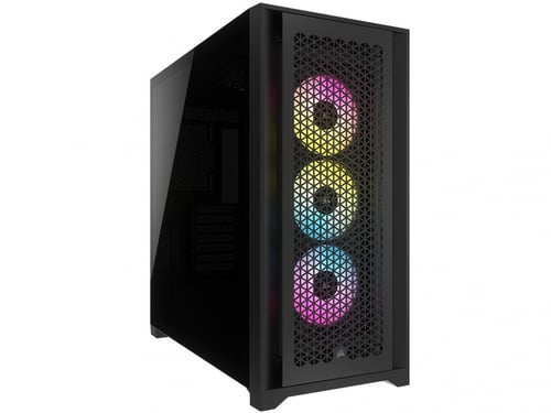 Gabinete Corsair 5000D RGB Airflow, Vidrio Templado, ATX USB 3.2, Sin Fuente, 3 Ventiladores, Media Torre, Color Negro, CC-9011242-WW