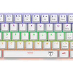 Teclado Mecanico Compacto T-Dagger Arena T-TGK321W Brown Switch Alambrico/ USB/ Iluminacion Rainbow/ Color Blanco